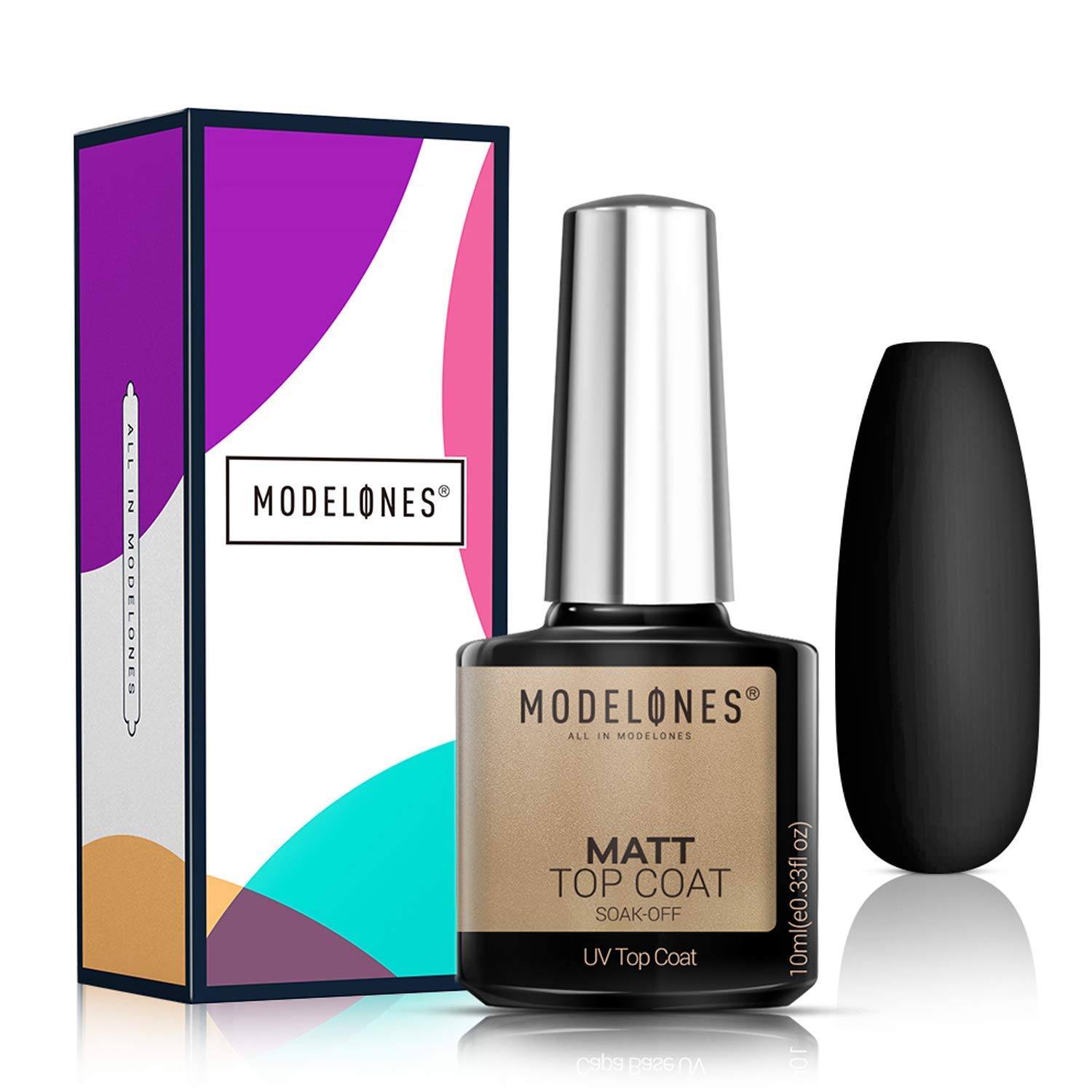 Modelones Matte Gel Top Coat, LED Soak Off Gel Nail Polish Kit Matte Finish and Long Lasting No Wipe Top Coat