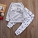 Baby Boy Girl 2pcs Set Outfit Milk Print Long Sleeve Top+Dot Pattern Long Pants (12-24months, Gray)