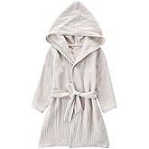 TADO MUSLIN Organic Cotton Toddler Bathrobe, Soft and Breathable Baby Robe for Kid, Boy& Girl Hooded Robe Muslin