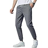 Milumia Men's Casual Jogger Pants Elastic Waist Drawstring Tapered Joggers with Pockets