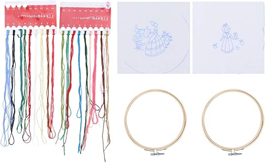 Amazon Co Jp Exceart 刺繍スターターキット刺繍初心者キットクロスステッチウッドフレーム刺繍キャンバス布刺繍糸アートクラフト縫製スタイル3 ホビー