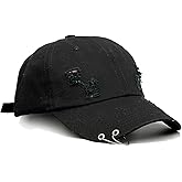 Nanwansu Unisex Ripped Distressed Denim Ring Baseball Cap Hip Hop Vintage Dad Hat Adjustable
