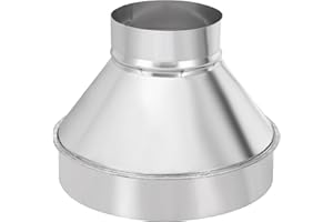 PATIKIL 8 Inch to 4 Inch Round Duct Reducer Increaser Connector, Galvanized Steel Air Duct Adapter Pipe Fitting for Bathroom 