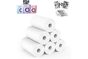 6 Rolls Kids Camera Instant Print Refill Paper Set, Phetium HD Printing Thermal Paper for Most Kids Instant Camera Photo Print (White-6 Rolls)