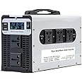 1500 Watts Pure Sine Wave Power Inverter, 12V 24V 48V 60V 72V DC to 110V/120V 230V/240V AC Converter, Peak 3000W Outlets, for Home Appliances, RV Camping, Off-Grid Solar,60V to 110V