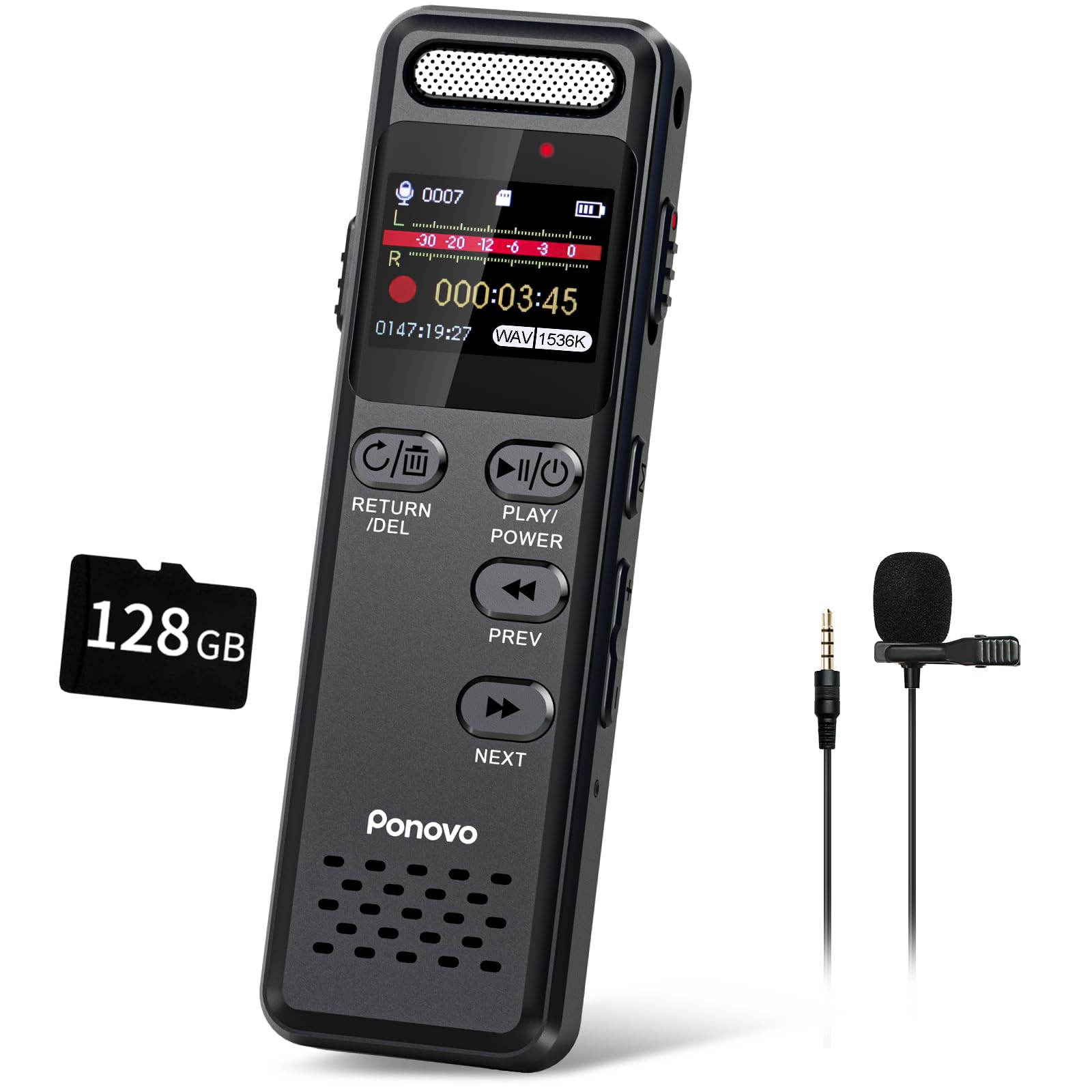 Photo 1 of 160GB Digital Voice Recorder with Playback, 1100mAh Audio Recording Device for Lecture Interviews, 1536Kbps Voice Activated Recorder with Noise Reduction, Password, External Microphone
