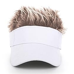 Unisex White Sun Visors Hat with Brown Fake Spiked