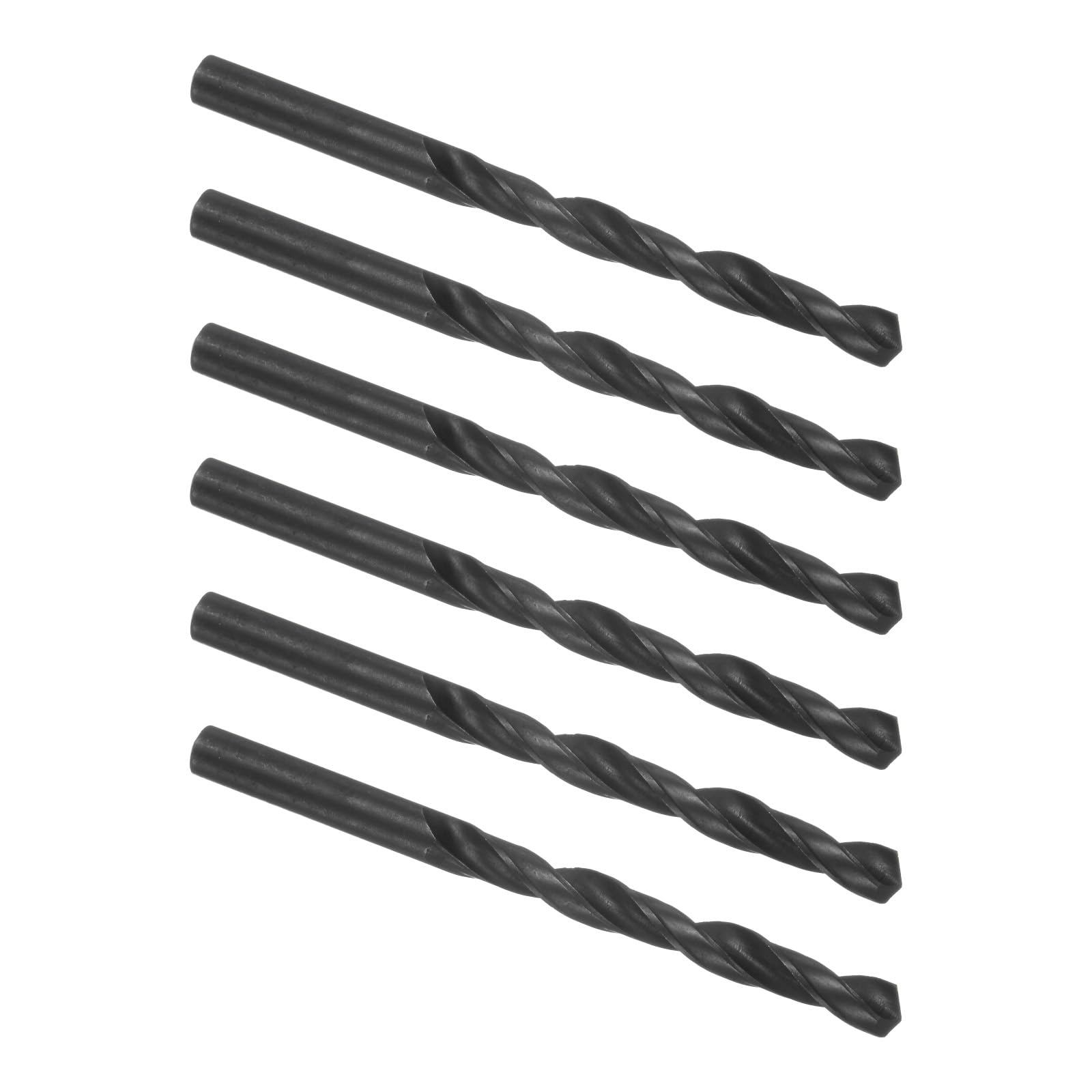 Kozelo 6PCS Twist Drill Bit - [19/64"] High-Speed Steel Round Shank Jobber Bit Set Black for Metal Wood Plastic Steel Use, 75mm/2.95" Blade Length