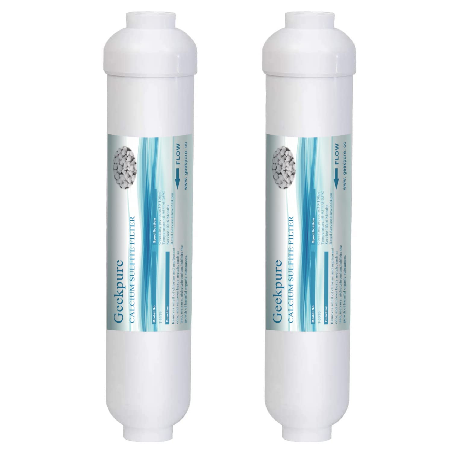 Geekpure Replacement Filter for Inline Under Sink Drinking Water Filtration Kit System