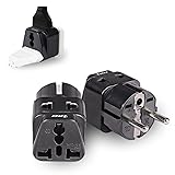OREI USA to Europe (Schuko) Travel Adapter Plug - 2