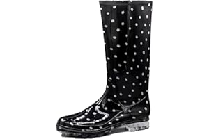 DaeRainy Tall Rain Boots for Women, Knee High Waterproof Slip On Garden Boots