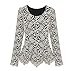 JIANLANPTT Women Full Sleeve Embroidery Lace Peplum Slim Fit Tops Blouses Tee