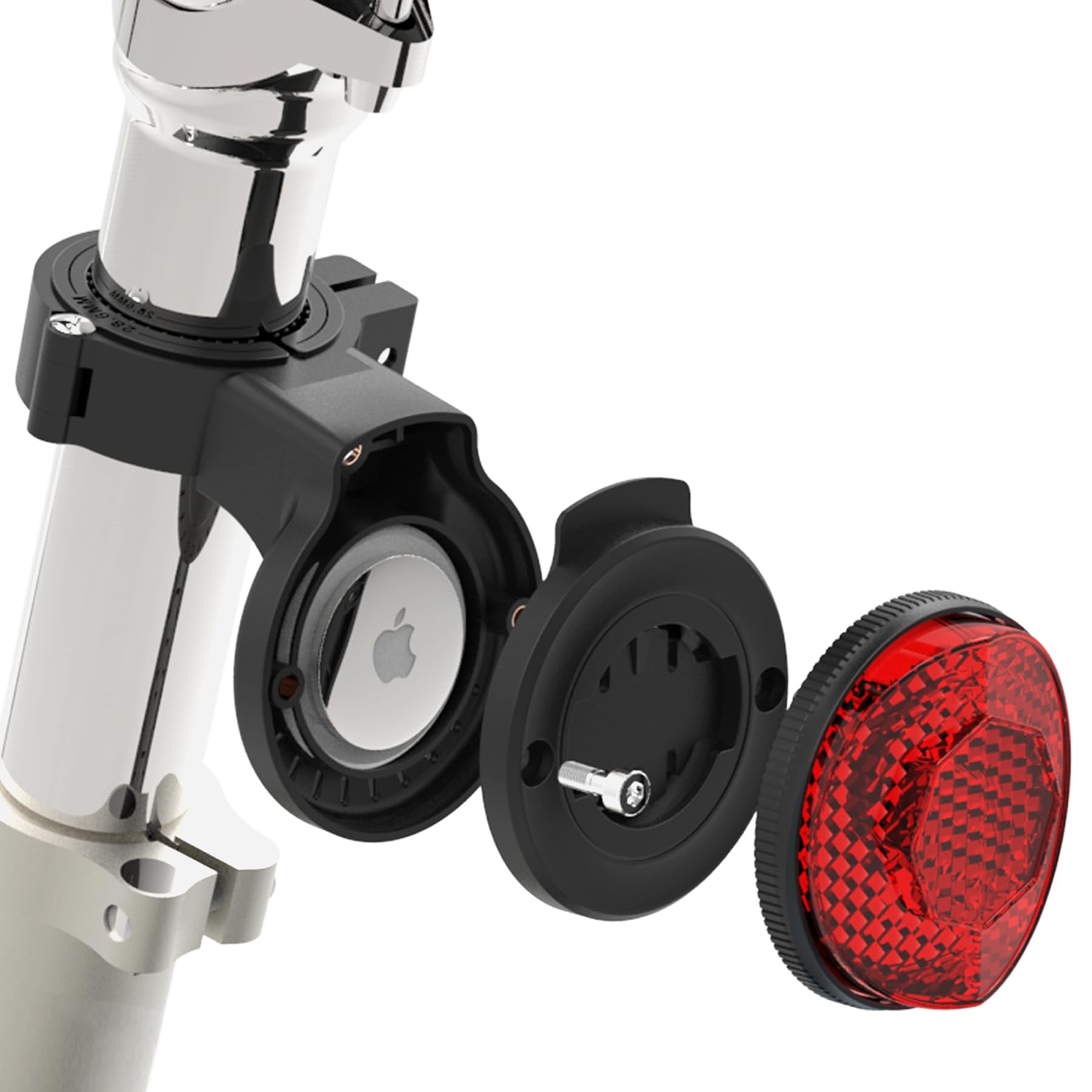 Anomat Airtag Bike Mount Hidden,Bicycle Rear Reflector Airtags Holder,Anti-Theft for Road Bike,Mountain Cycling,E-Scooter - Black