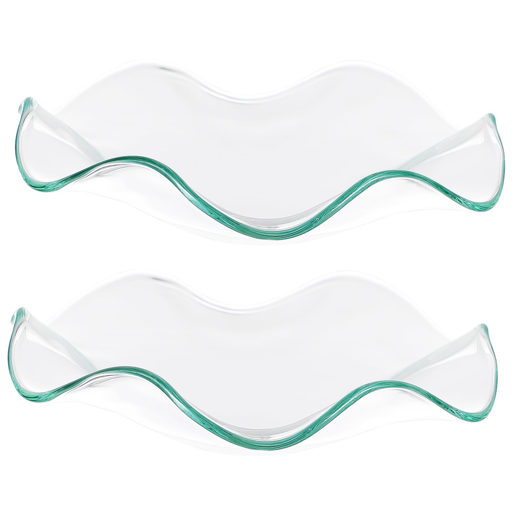 DOITOOL 2Pcs Replacement Oil Warmer Dish Flower Shape Glass Dish Wax Melt Candle Warmer Bowl Plate Lid Tray for Aroma Lamp Electric Lamps L