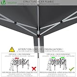 VOUNOT 3m x 3m Pop Up Gazebo with Sides 4 Weight Bags Grey view 3