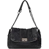 Farcauo Denim Purse for Women Jean Purses Tote Bag for Womens Handbags Work Bags Jean Shoulder Bag Trendy Crossbody Bags