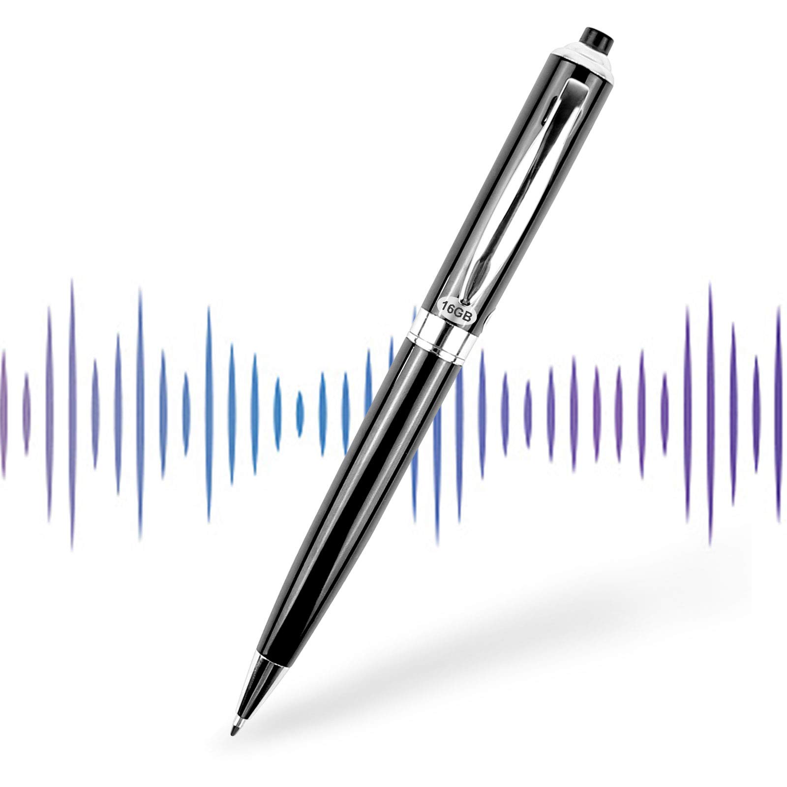 DISTANCEE 16GB Digital Voice Recorder Pen with Voice Activated Recording and MP3 Player, USB Rechargeable Dictaphone, HD Audio Recorder Dictaphone for Meetings Interviews and Lectures(Black)