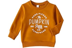 DOSYZTO Baby Boy Girl Pumpkin Sweatshirt Tops Toddler Halloween Outfit Long Sleeve Crewneck Pullover Sweater Shirt Fall Clothes