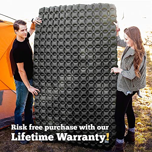 Multiuse Ultralight Double Sleeping Pad w/Paracord Carabiner & Pump