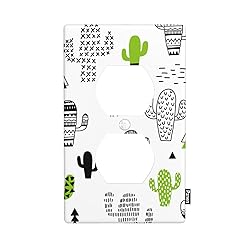 Pznen Green Cactus Duplex Wall Plates Succulent