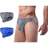 ZAIGGUT Mens Pouch Underwear Ice Silk Bulge Enhancing Briefs Underwear Sexy Bikini M L XL XXL XXXL