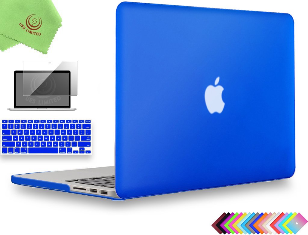 Photo 1 of UESWILL 3 in 1 Matte Hard Case Compatible with MacBook Pro (Retina, 15 inch, Mid 2012/2013/2014/Mid 2015), Model A1398, NO CD-ROM, NO Touch Bar + Keyboard Cover and Screen Protector, Royal Blue