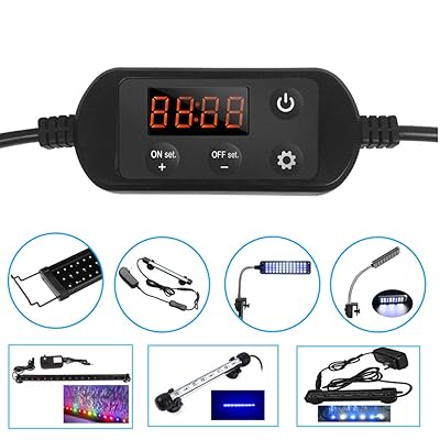 ECtENX LED Aquarium Light, Fish Tank Light, Clip on Fish Tank Lighting Color with White &amp; Blue