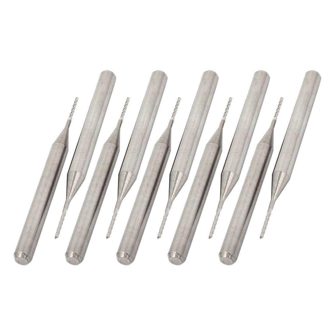 Sourcingmap 10Pcs Tungsten Carbide PCB End Mill 3.175mm Shank 0.7mm Cutting Dia