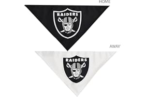 Littlearth Unisex-Adult NFL Las Vegas Raiders Home and Away Pet Bandana Set, Team Color, Small