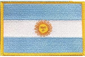 WORLD FLAGS DIRECT Country Flag Patches 3.50" x 2.25", International Embroidered Iron On or Sew On Flag Patch Emblems Over 100 Patch Options Available (Argentina)