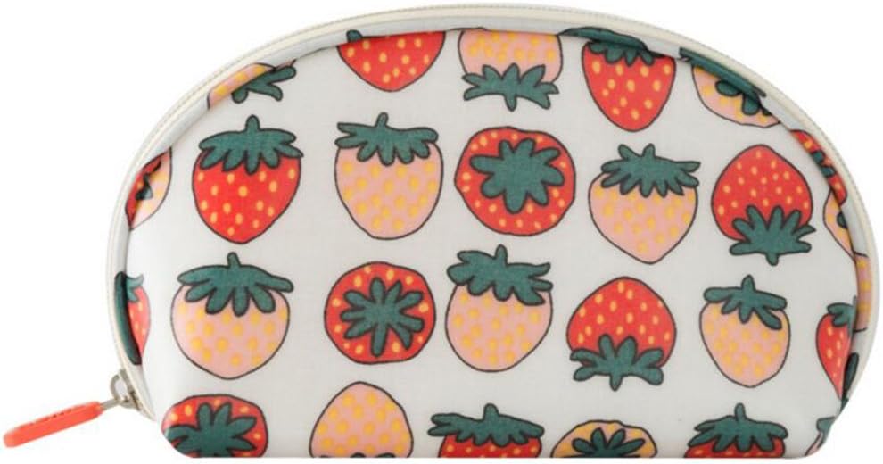 HOYOFO Print Women Small Cosmetic Bag Multifunction Travel Makeup Organizer Beautician Shell Bags For Phone Keys Case Make Up,Strawberry