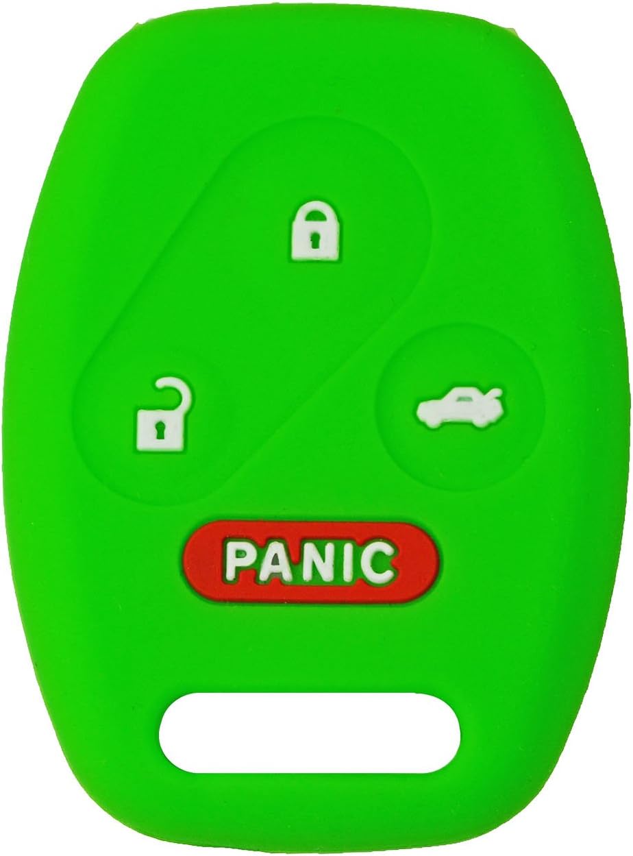 qualitykeylessplus Protective Rubber Silicone Cover for 4 Button Honda Remote Head Key FCC ID: OUCG8D-380H-A / N5F-S0084A / KR55WK49308 / MLBHLIK-1T / N5F-AO5TAA (Green)