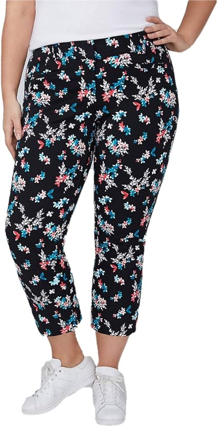 black stretch crop pants