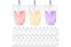 DOERDO 100 Pcs Reusable Plastic Flask Drink Pouches Portable Beverage Jelly Coffee Water Bagfor Home Travel Party Wedding Sup