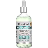 Dermatouch Hyaluronic Acid Serum With Peptides, Rose Extract, and Vitamin C, A, & E, Daily Herbal Face Serum With Vitamins and Antioxidants, Clean Skin Care, Vegan, Non GMO, Made in USA, 3.3 Fl Oz