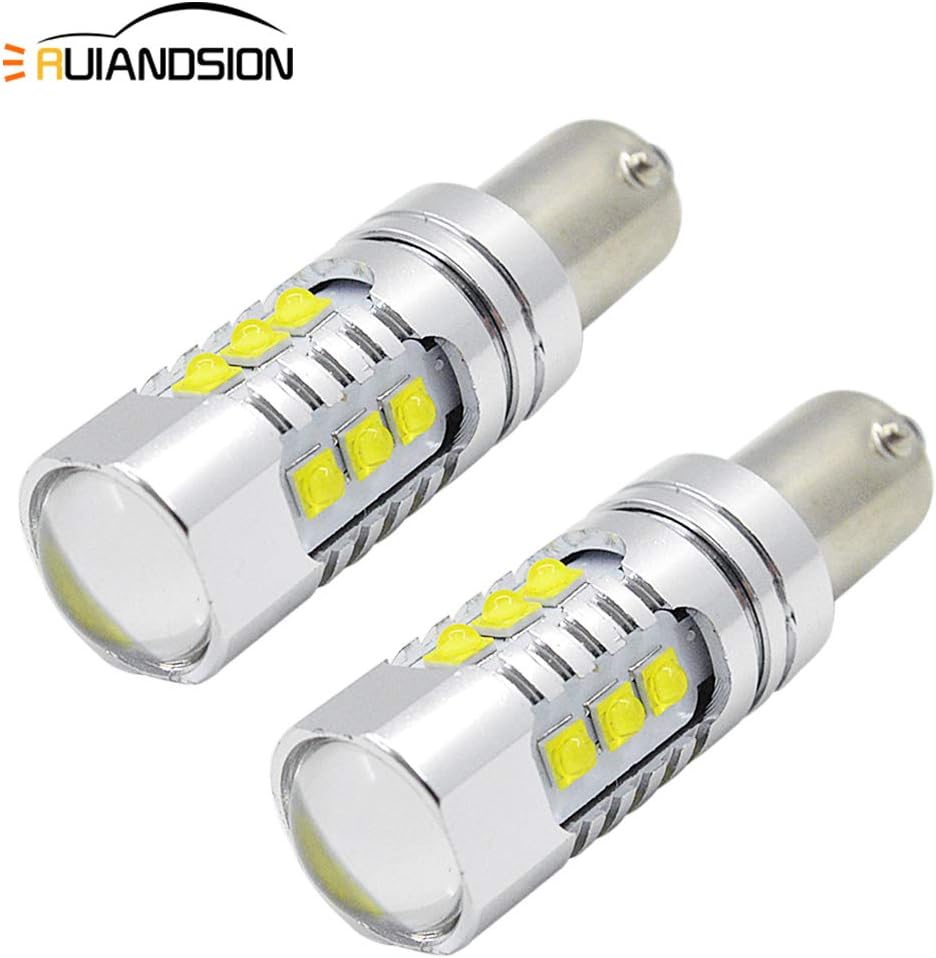 Ruiandsion 2pcs BAX9S LED Bulbs 12-24V Super Bright CREE XBD 80W 6000K White LED Bulbs for Side Door Courtesy Lights Parking Lights