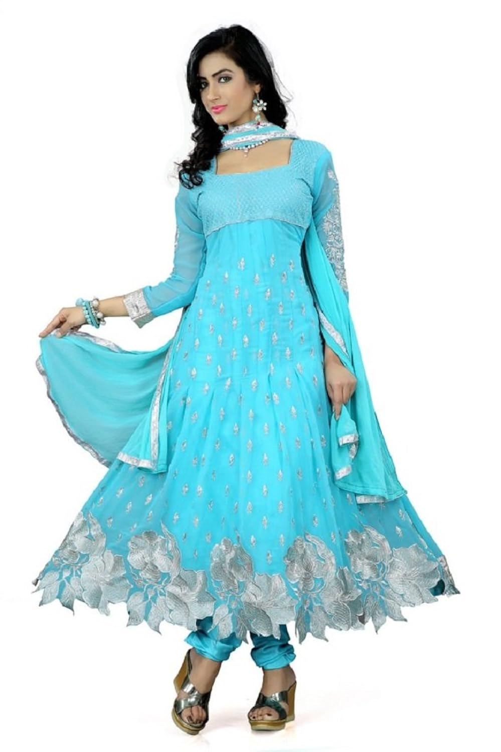 prabhuta enterprise georgette women semi-stitched salwar suit (pe564_blue_free_size)