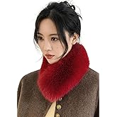 Solyinne Scarf for Women Faux Fur Neck Wrap Magnetic Closure Detachable Soft Collar Fashion Neck Warmer Plush Neckerchief