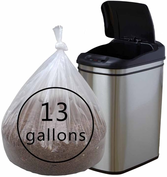Cand Clear Kitchen Trash Bags, 13 Gallon Garbage Bags, 110
