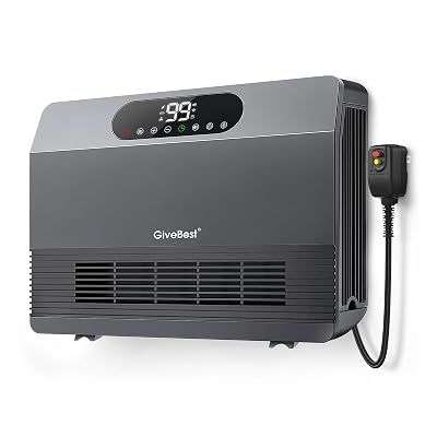 GiveBest Smart Wall Heater, 1500W Fast Heating Space Heater for Bedroom, Electric Space Heater with Thermostat for Indoor Use, Easy Wall Mounted, On/Off Timers, Compatible with Alexa, ALCI Plug, Grey
