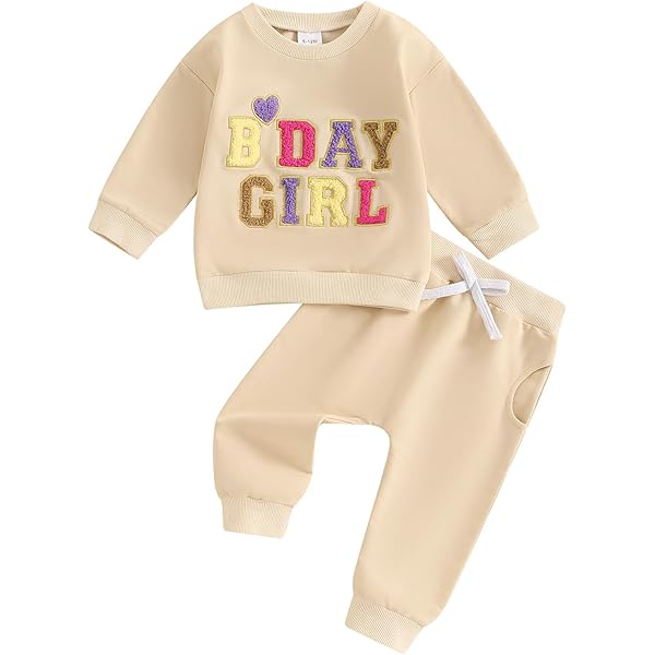 Winmany Toddler Girls Birthday Outfits 2 Pieces Embroidery