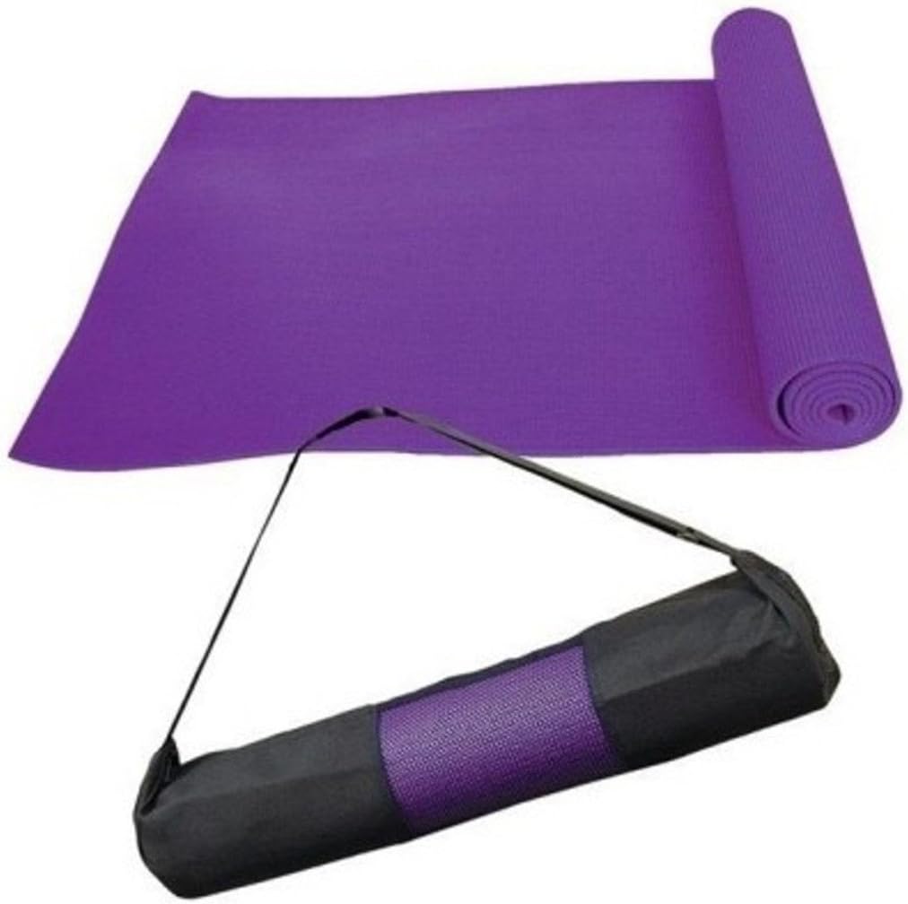 Vellora Foam Yoga Mat with Carry Bag for Gym and Exercise (6 mm , Purple)