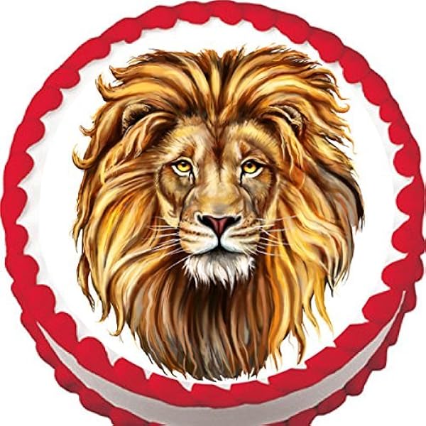 Amazon Com Lion Edible Cake Topper For 8 Inch Round Cake Or Larger Grocery Gourmet Food