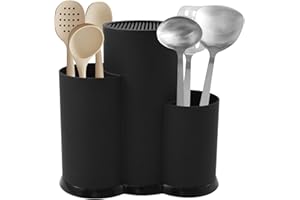 Knife Block Without Knife, 3 in 1 Detachable Knife Holder with Scissors Slot, Space Saving Knife Storage Holder, Universal fo