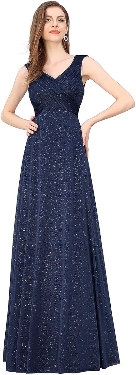 Abito Da Sera Elegante In Raso Con Scollo A V E Maniche Corte - Lungo Per Cerimonie E Matrimoni - Foto 5