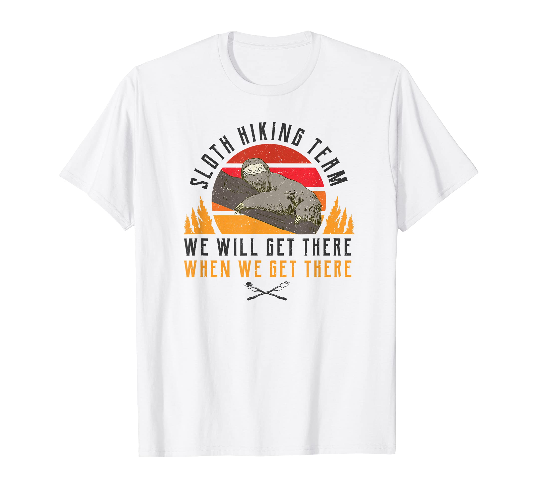 Camping Sloth Hiking Team Summer Vacation Mountain Climbing T-Shirt
