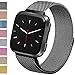 Vancle For Fitbit Versa Bands, Stainless Steel Milanese Mesh Loop Metal Replacement Wristbands with Magnet Lock for Fitbit Versa (Black, Large)