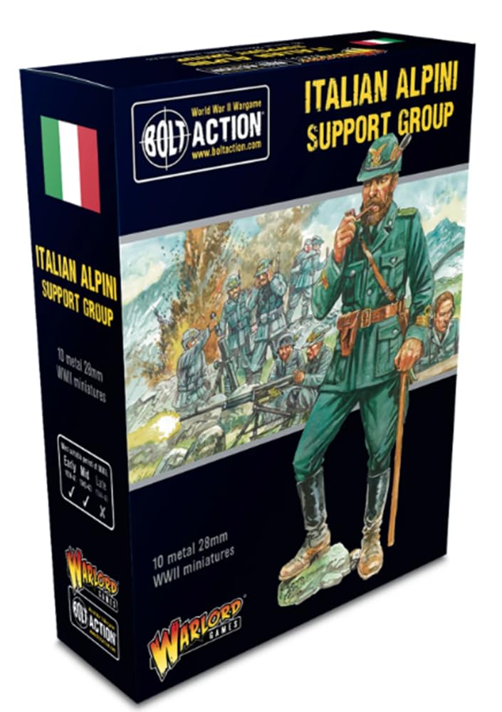 Warlord Games Italian Alpini Support Group 28mm Scale Metal Miniatures for Bolt Action Highly Detailed World War 2 Miniatures for Table-top Wargaming