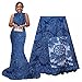 pqdaysun African Lace Fabric 5 Yards 2018 Nigerian Lace Swiss French Lace Fabric F50614 (5 Yards, Blue)