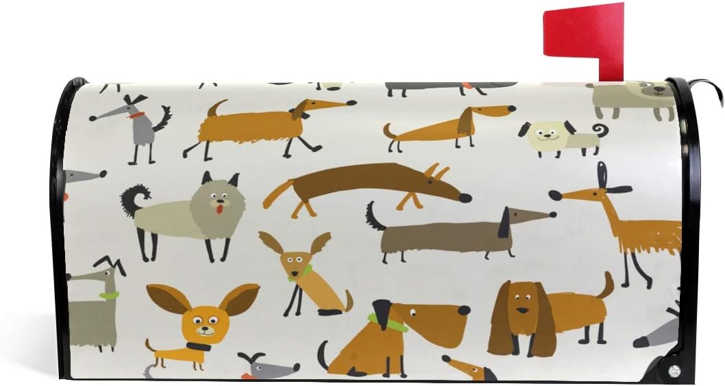 Auskid Cute Dogs Collection Mailbox Covers Letter
